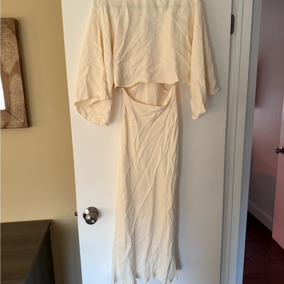 Shona Joy La Lune Tie Front Bias Midi Dress -  Cream - US size 4 NWT - Picture 5 of 9